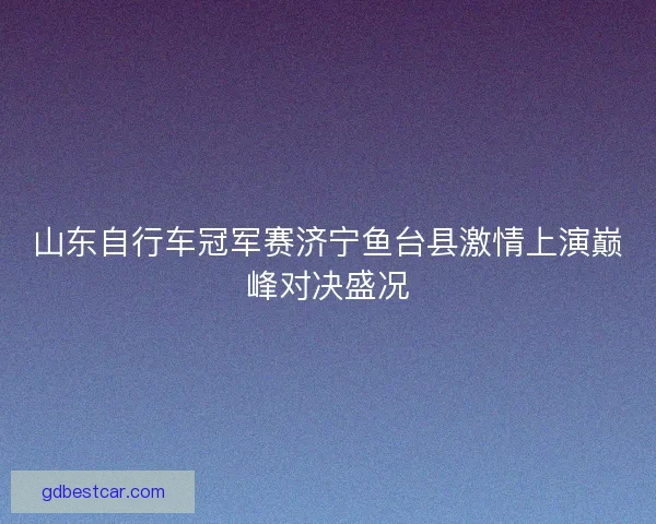 山东自行车冠军赛济宁鱼台县激情上演巅峰对决盛况